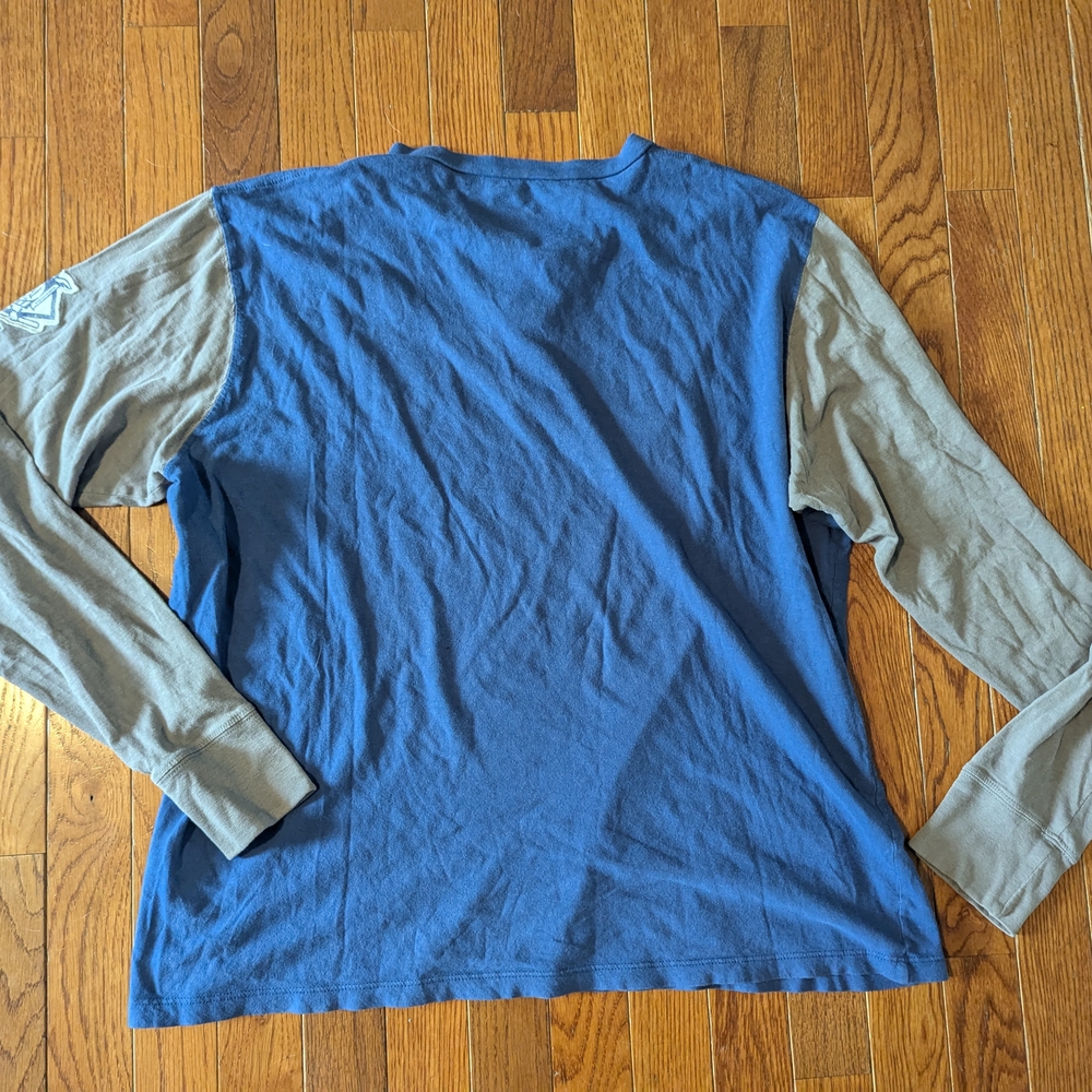 EUC 47Brand Men's Chicago Cubs MLB Long Sleeve Henley Shirt Medium Blue Gray - Picture 6 of 6